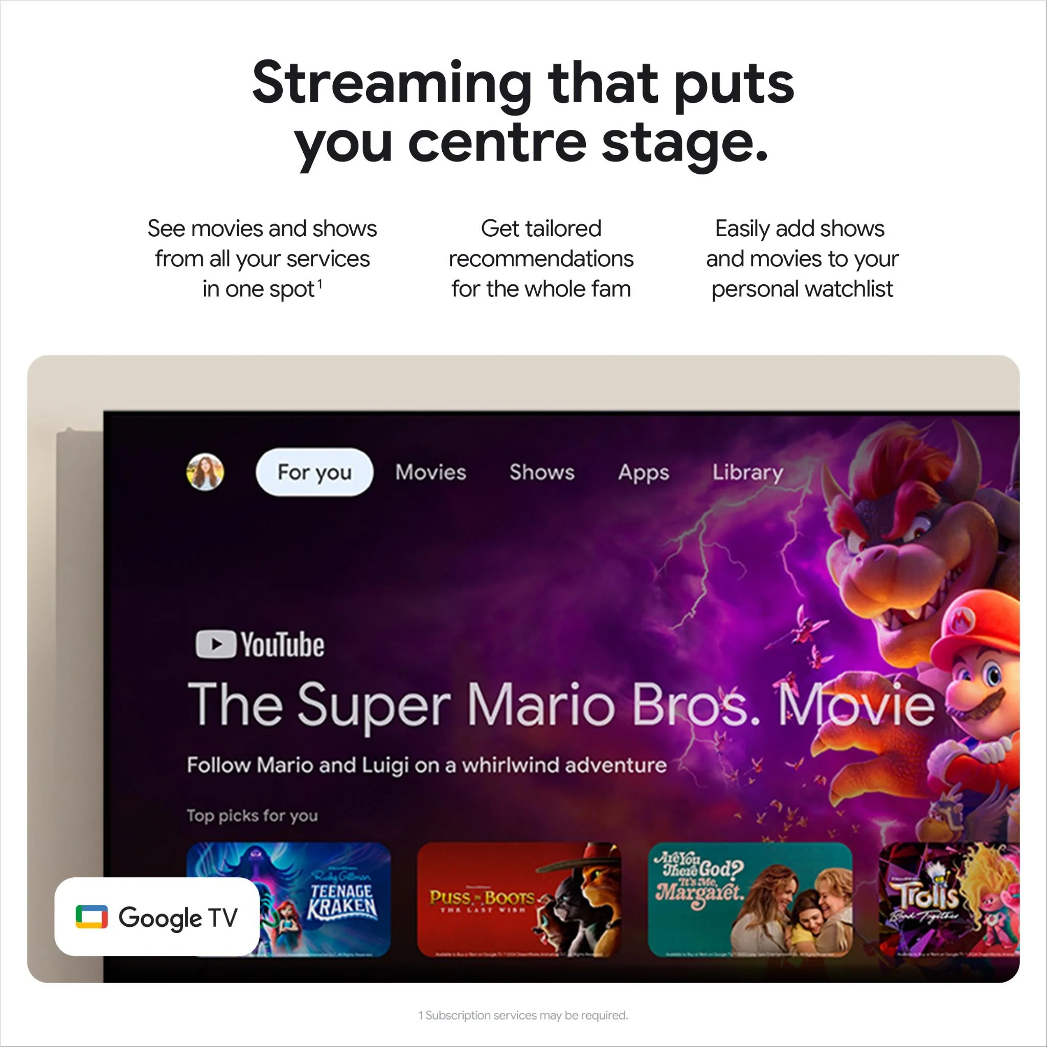 Google TV Streamer 4K - Snel, Slim & Gepersonaliseerd Entertainment met 32GB Opslag, Voice Remote en Dolby Vision