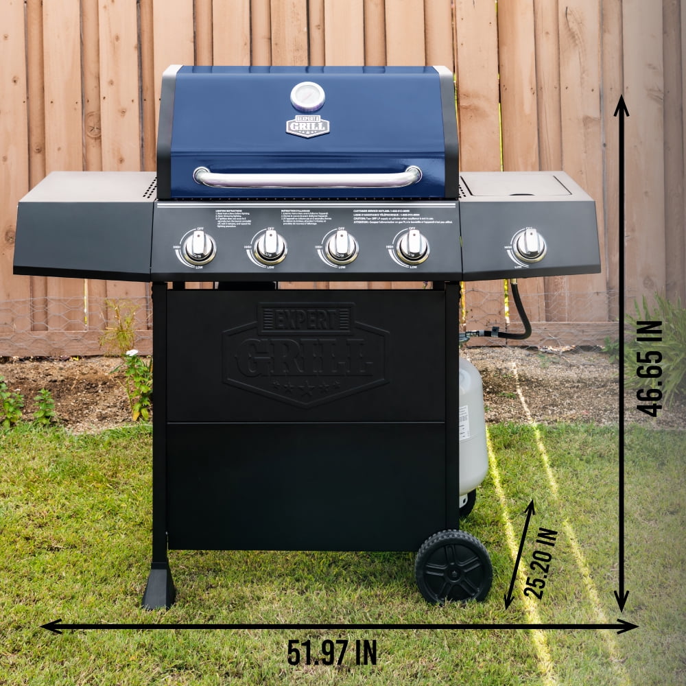 Expert Grill 4 Burner with Side Burner Propane Gas Grill in Red, 60,000 BTUs