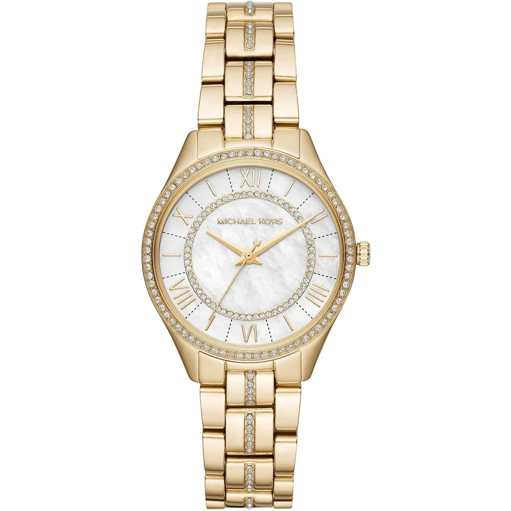 Michael Kors Lauryn White MOP Dial Gold Women's Watch - MK3899
