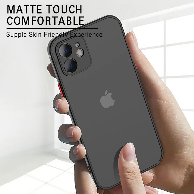 Matte iPhone H��lle �C Sto?feste Schutzh��lle mit transparentem R��cken