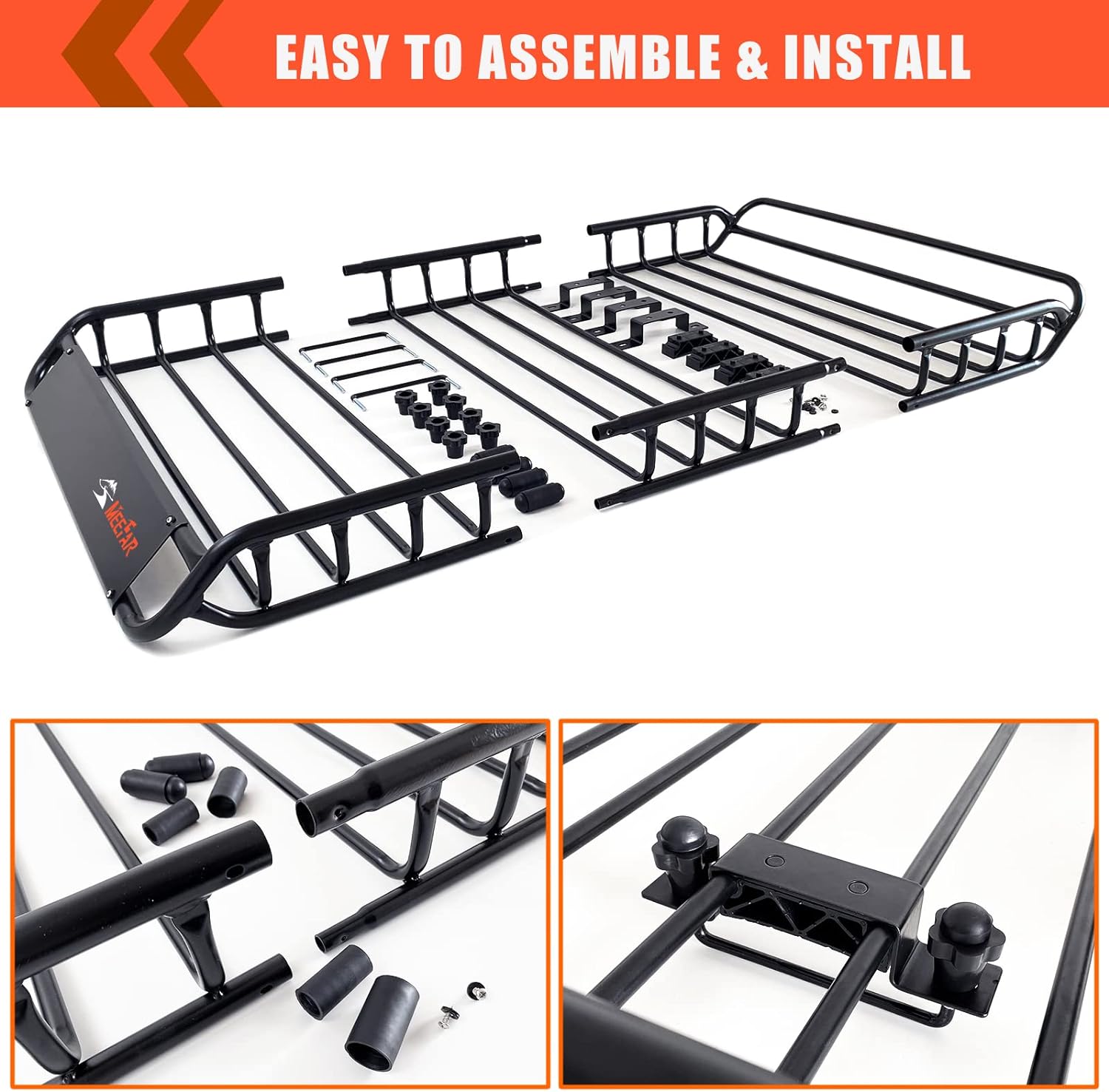 Folding hitch mounted cargo basket 60