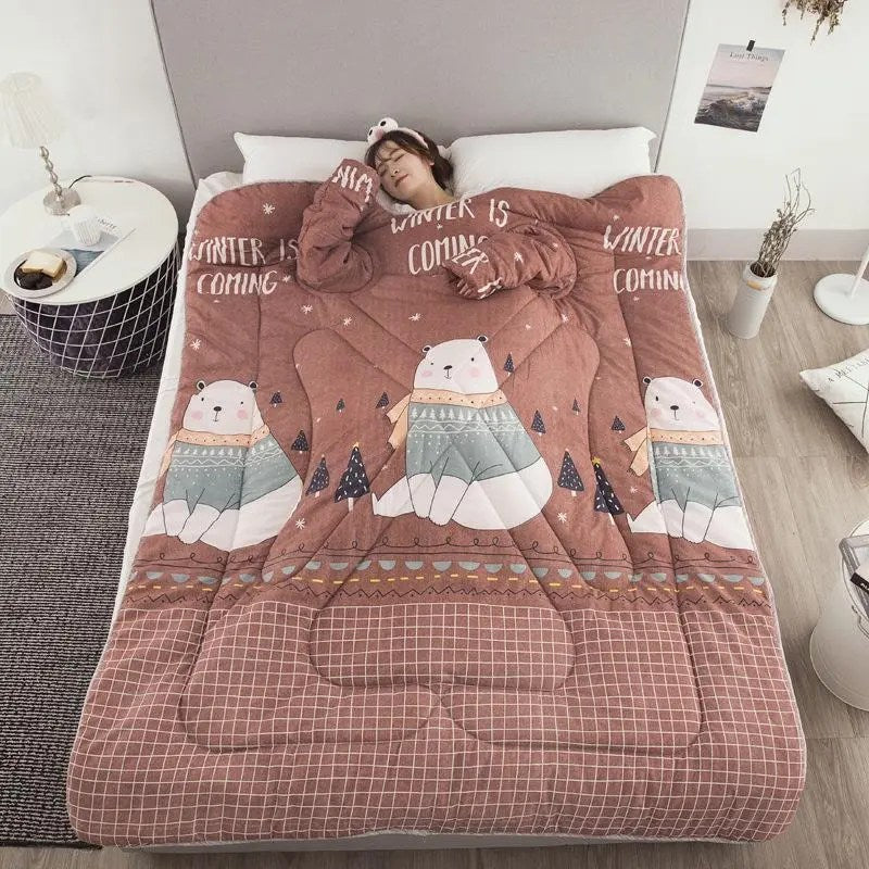 Warm And Cozy Blanket With Sleeves