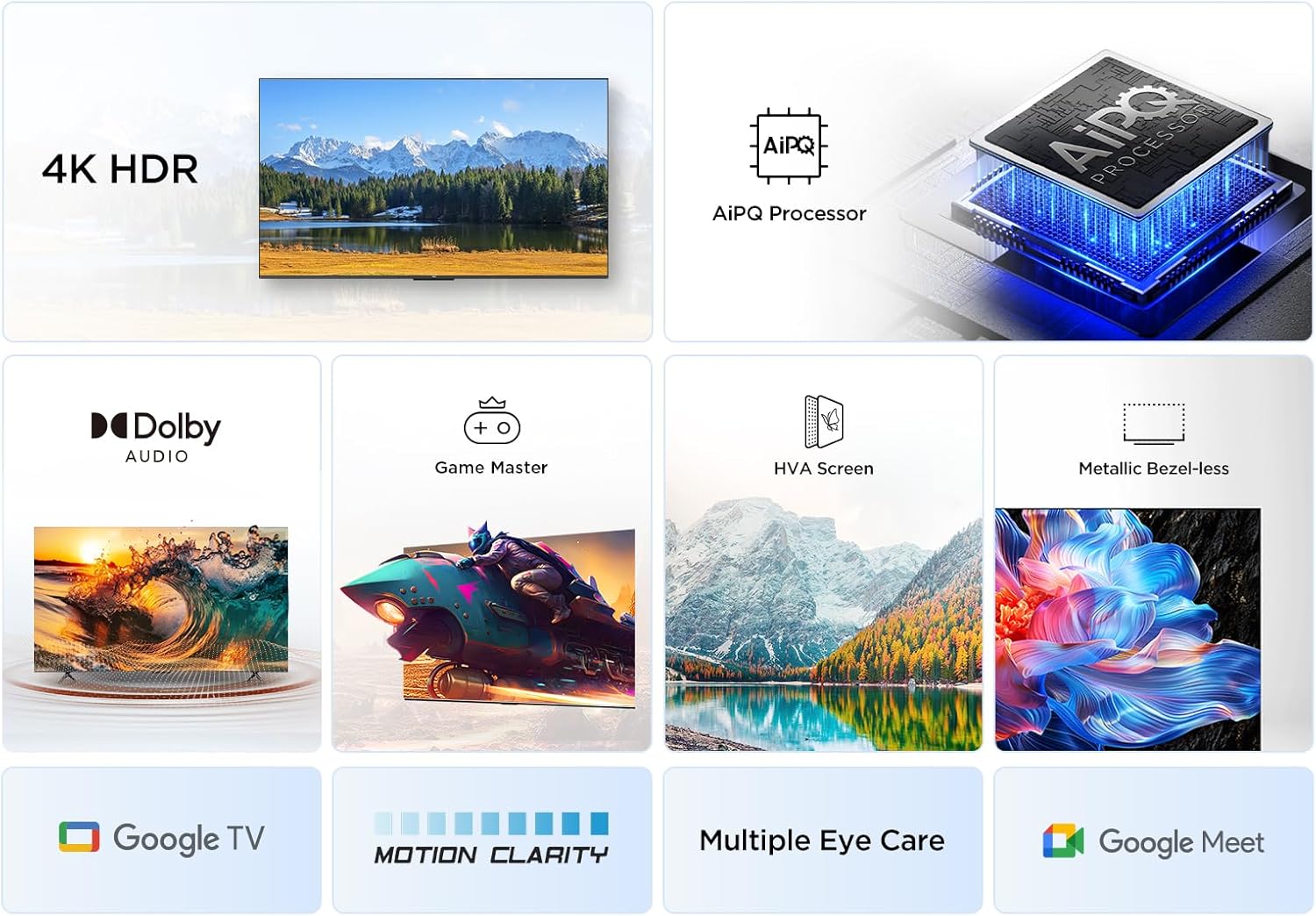 TCL 55V6C 55 Zoll Direct LED TV, 4K HDR Fernseher, Smart TV mithilfe von Google TV (Dolby Audio, Motion Clarity, Kompatibel mit Google Assistant & Alexa)