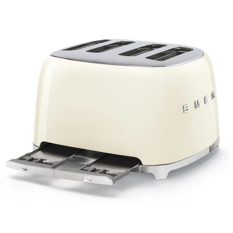 2025 Tostadora SMEG TSF03CRUK Retro 4 Rebanadas – Color Crema