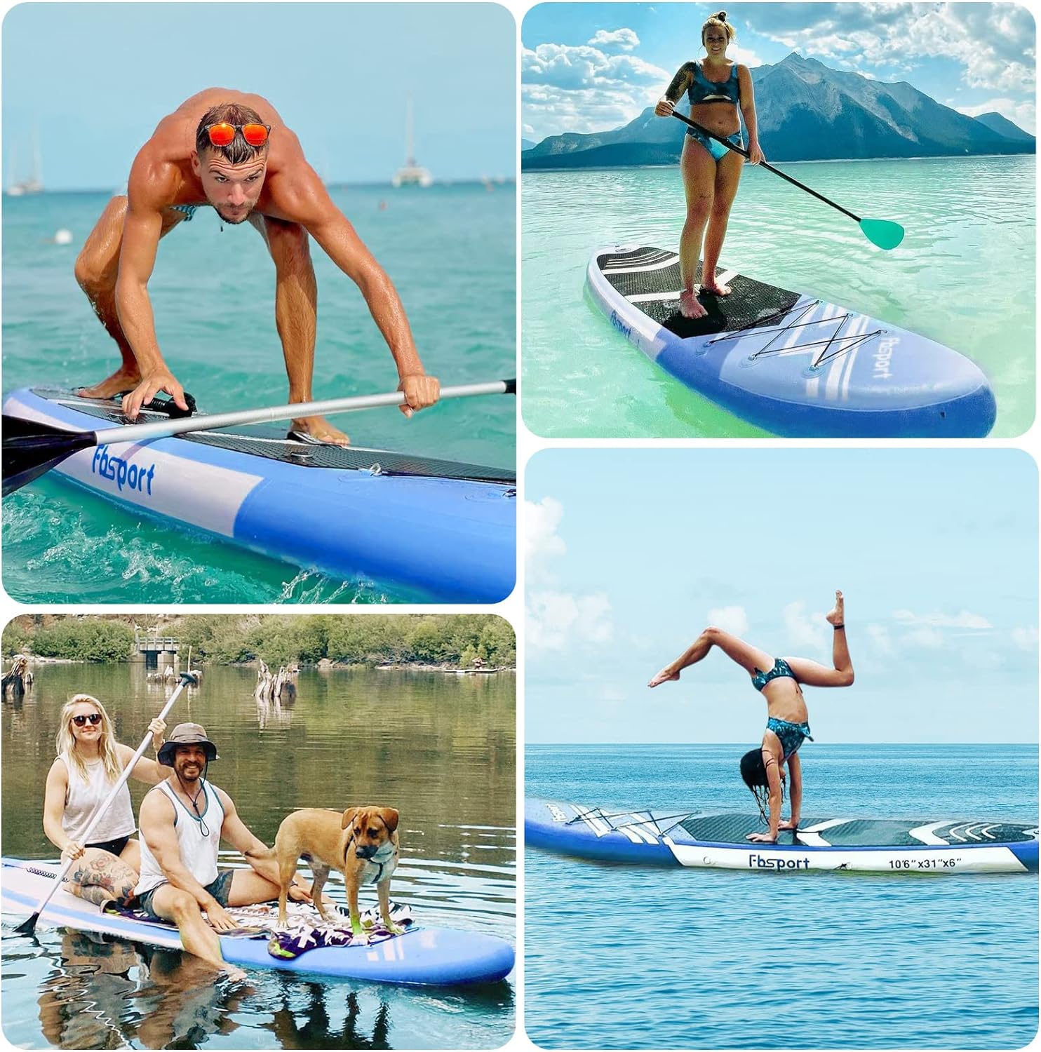 Premium-Stand-Up-Paddle-Board, Yoga-Board mit strapazierf?higem SUP-Zubeh?r und Tragetasche | Breiter Stand, Surf-Kontrolle, rutschfestes Deck, Leine, Paddel und Pumpe f��r Jugendliche und Erwachsene