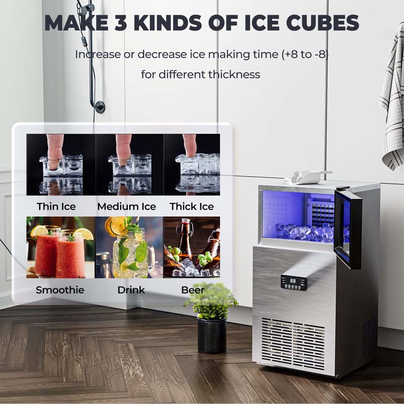 Eletriclife 180LBS per day Stainless Steel Commercial Ice Make Machine