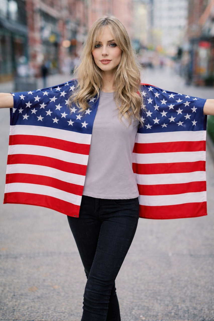 USA CAPE WEARABLE AMERICAN FLAG 700USA