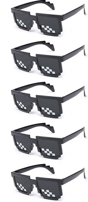Pixel Sunglasses Black Frame Black Lens 10 PACK 7315
