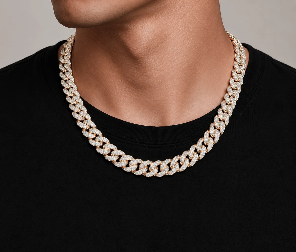 Big Daddy 8MM Iced Out Gold Cuban Link Chain