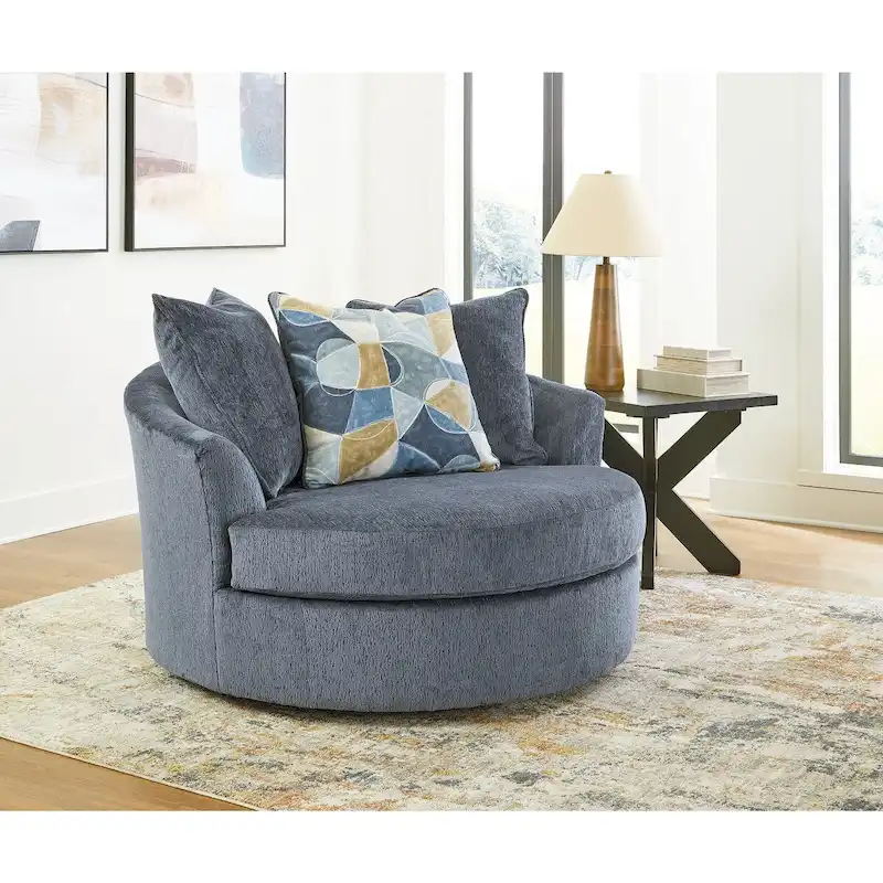 Signature Design by Ashley Maxon Place Large Swivel Accent Chair - Dimensions: 56W x 55D x 35H