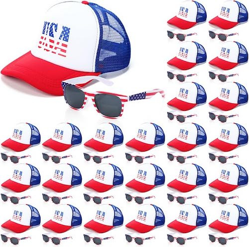 USA Flag 250th Anniversary Baseball Cap 6 Panel FREE SUNGLASSES 58330