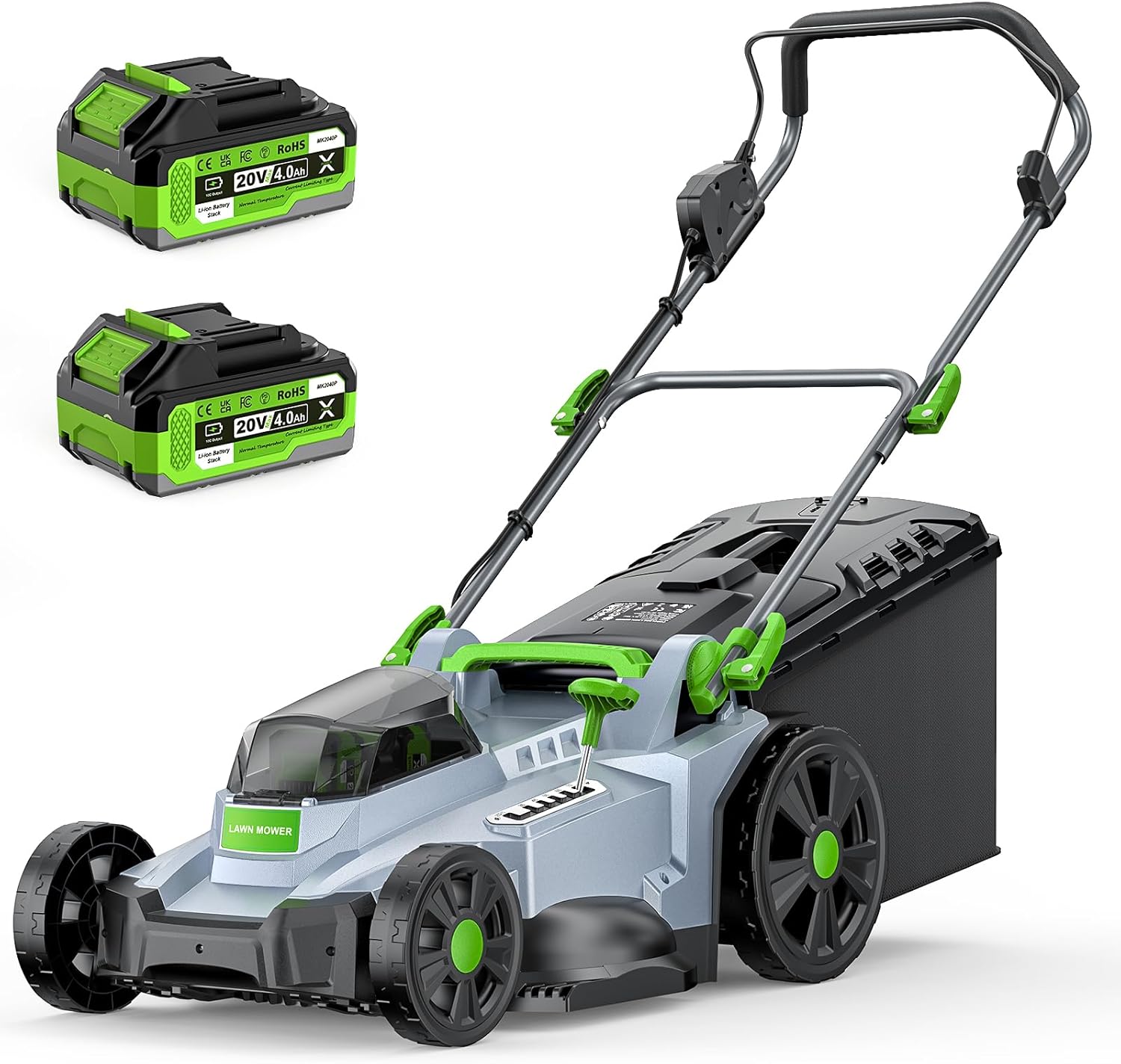 ​ETOOLAB Akku-Rasenmäher 40V, 43cm Schnittbreite, bis 500 m², Brushless, Mulch-Kit, 50L Fangkorb, 25-75 mm Schnitthöhe, 2X 4,0 Ah Akkus+Ladegerät