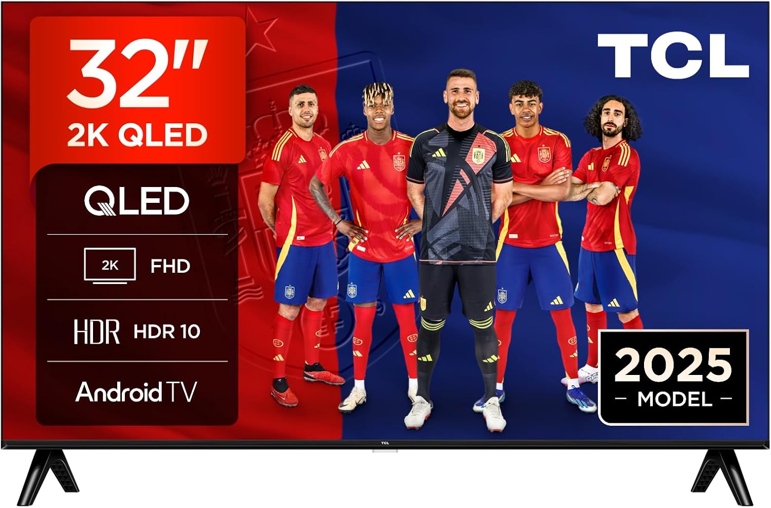 TCL 32V5C Televisor 32 Pulgadas QLED Full HD Smart TV, Android TV, Google Cast, Google Home, HDR, Dolby Audio, Diseño Delgado