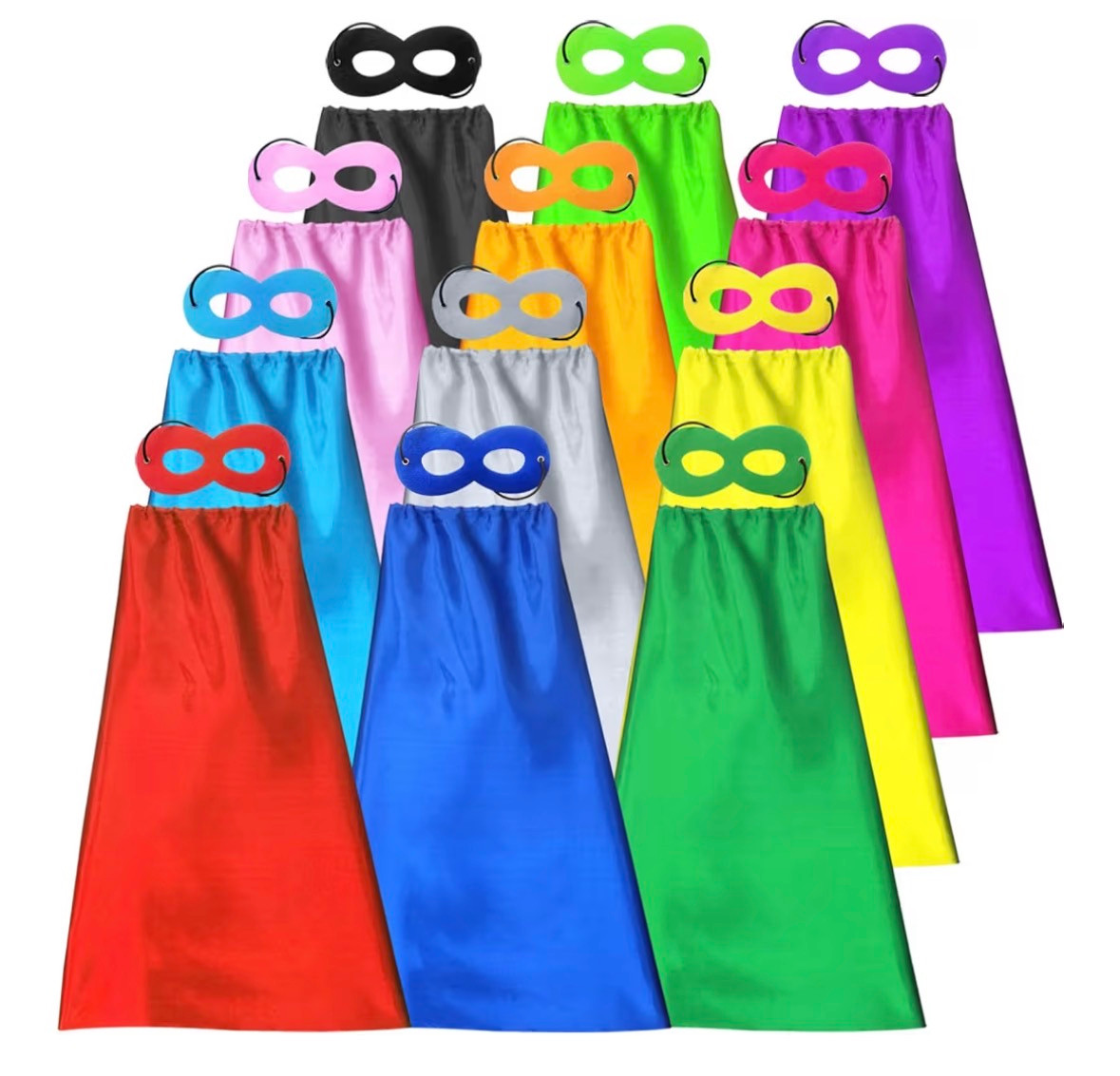 Kids Superhero Cape & Mask Set Assorted Colors