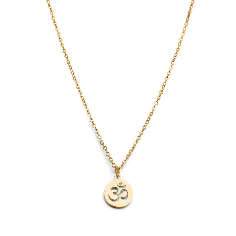 Ohm Ketting - RVS - Mantra Munt - Goud
