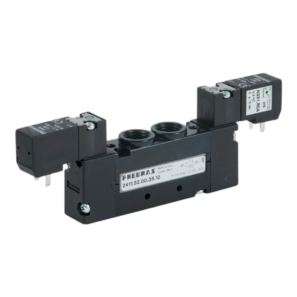 Pneumax 2411.52.00.35.02 G1/4 18mm Solenoid/Solenoid 24Vdc