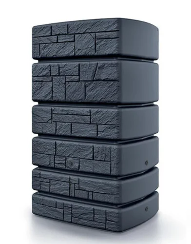 2025 Depósito de Agua de Lluvia Tower Stone – Citerna 350-500 L con Diseño Decorativo de Piedra