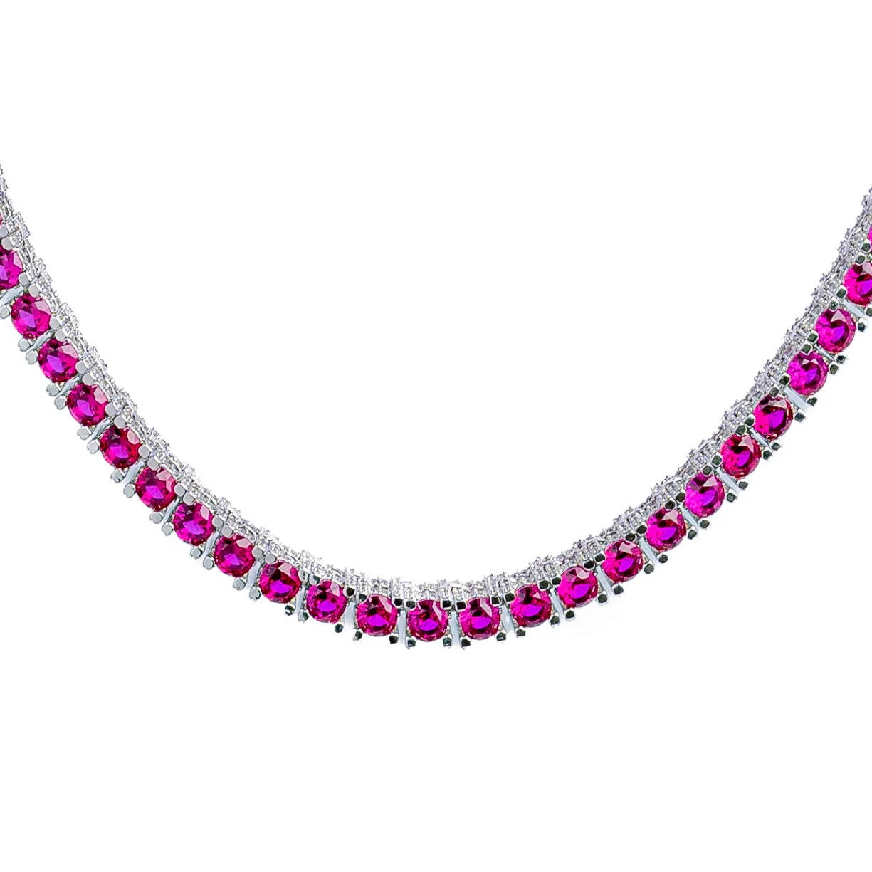 Big Daddy 4MM Silver Ruby Tennis Iced Out Chain