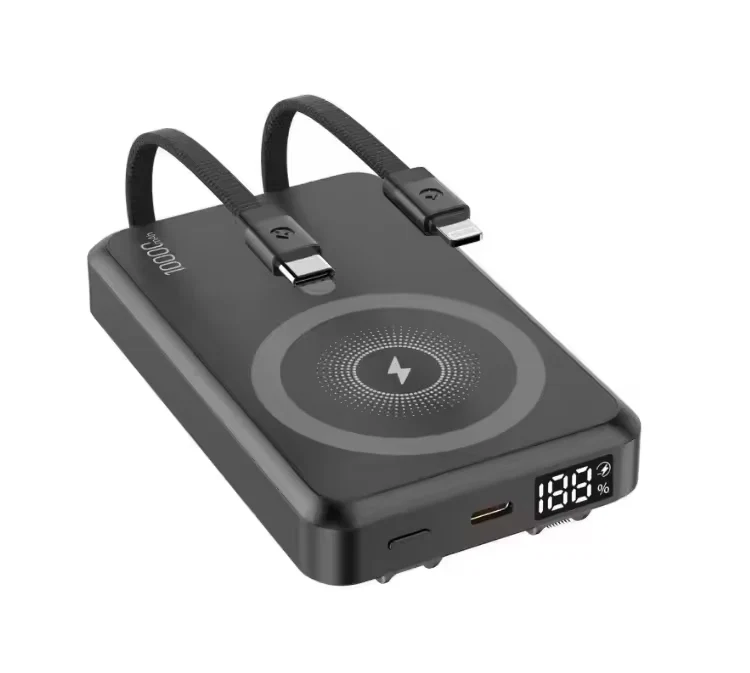 Powerbank 22,5W Schnellladeger?t mit integriertem USB-C & Lightning Kabel �C Hochwertige Powerbank mit Fast Charging & Typ-C Input