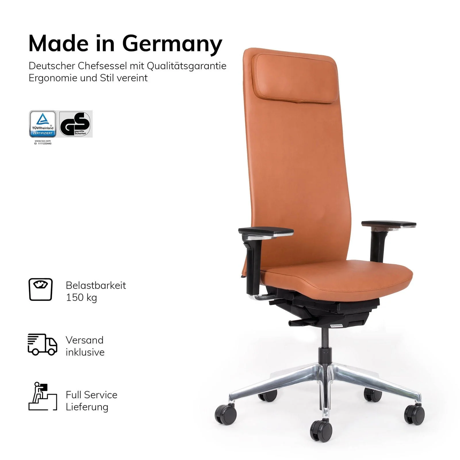 lento agilis matrix MT14 - Poltrona direzionale di alta classe - Vera pelle - Made in Germany