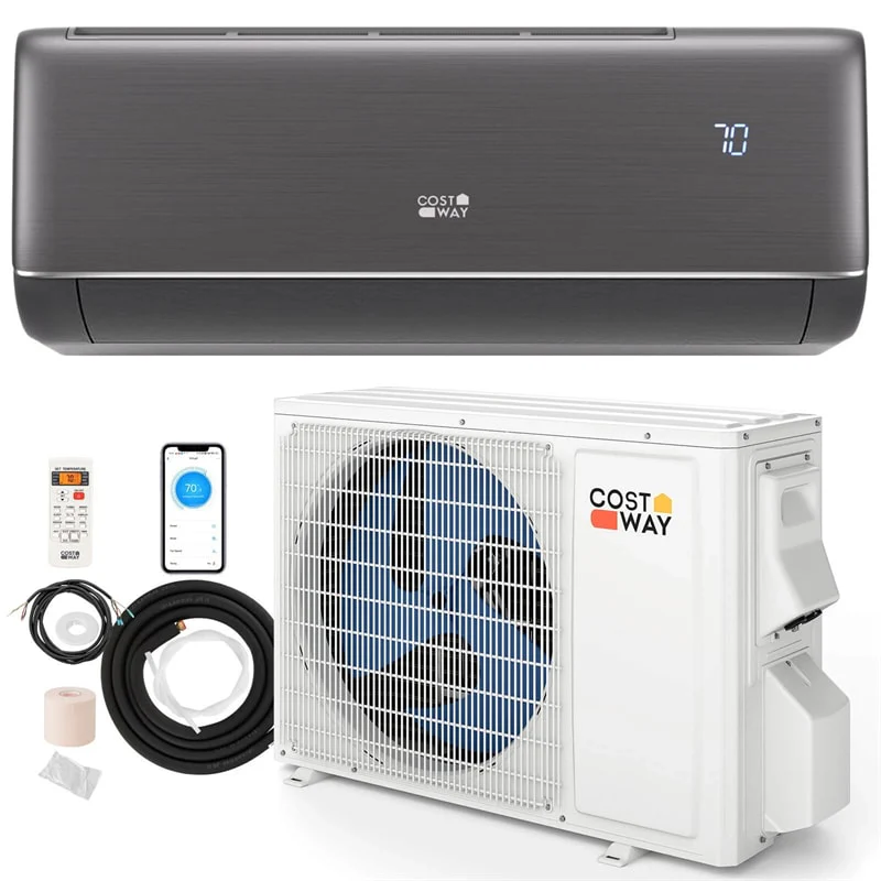 9100 BTU WiFi Mini Split Air Conditioner & Heater, 20.5 SEER2 115V Inverter Heat Pump System for Rooms Up to 450 Sq.Ft, Compatible with Alexa