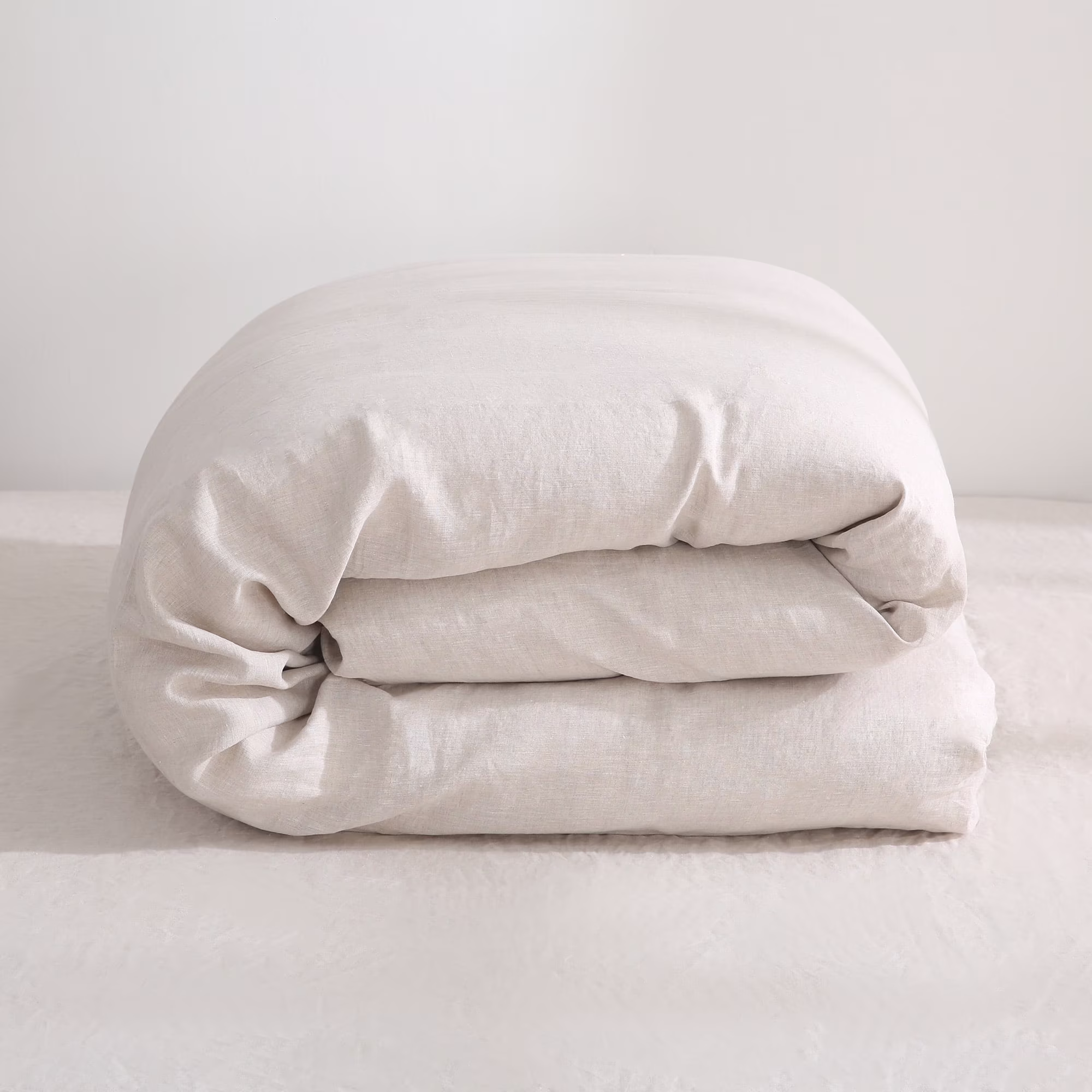 100% Pure Linen Duvet Cover with Button Closure and Corner Ties Soft & Breathable - Natural Full/Queen