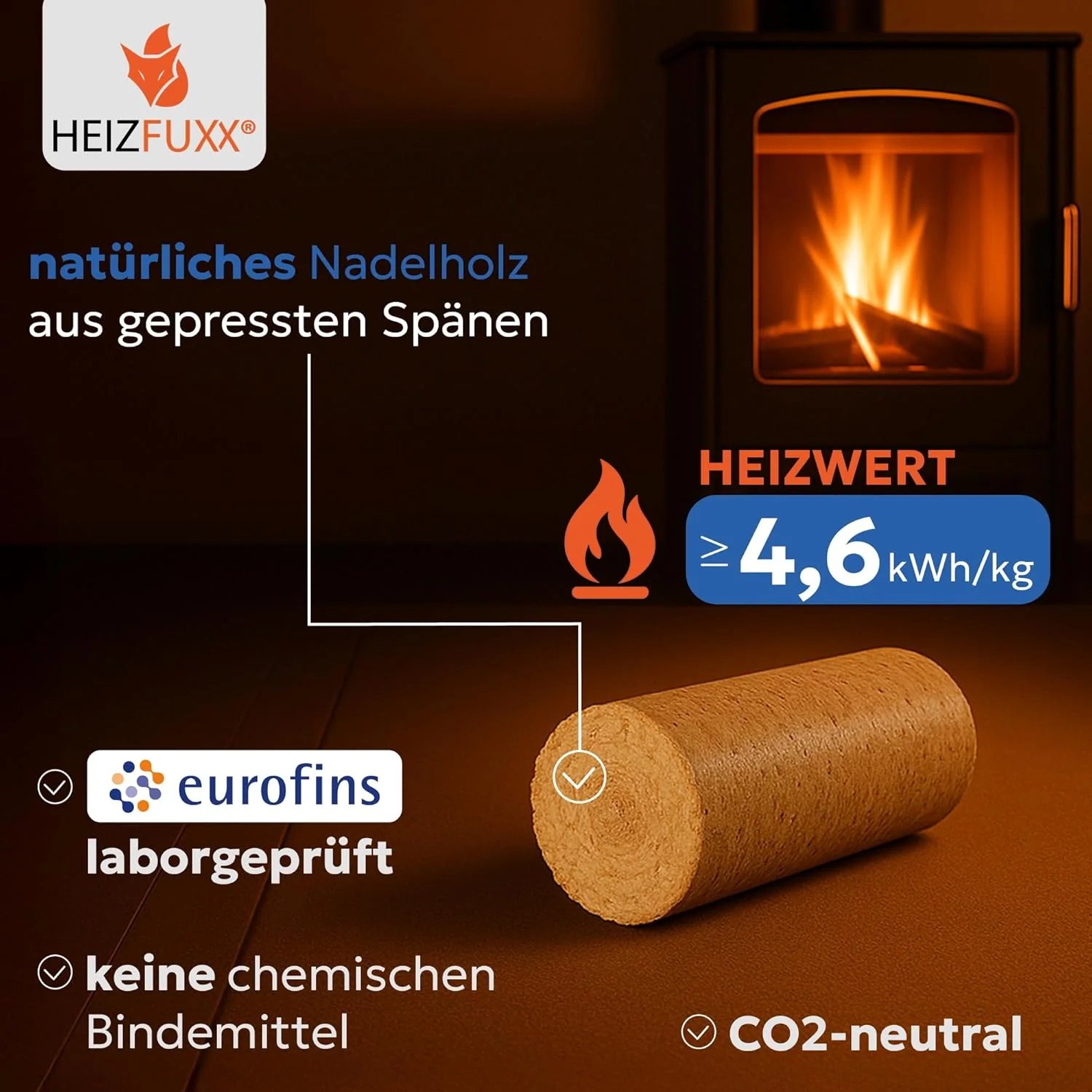 2026 Holzbriketts Nestro XL Blue - Weichholzbriketts Palette 960 kg (96x10 kg) - Premium Briketts für Kamin, Heizkessel & Ofen - Hoher Heizwert, geringer Aschegehalt & maximale Energieausbeute