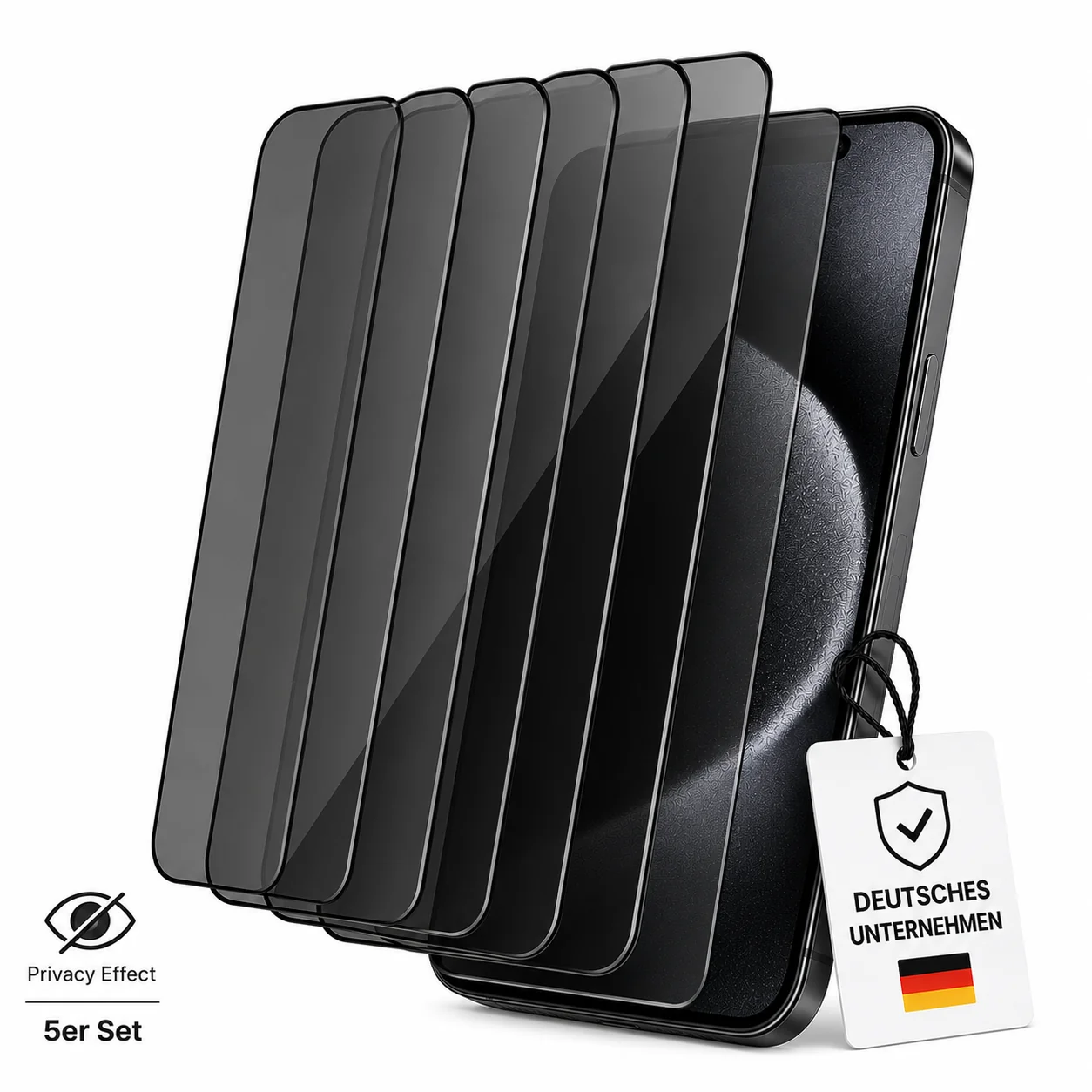 Privacy Displayschutzglas f��r iPhone | 9H Schutzglas mit Sichtschutz | Anti Spy