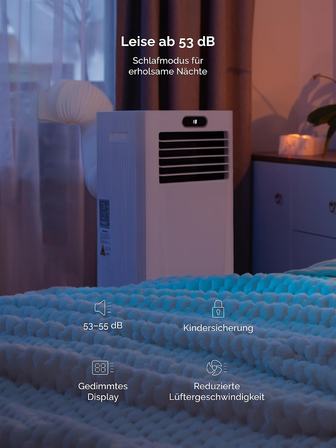 MeacoCool MC Series Pro 10000 BTU Mobile Klimaanlage mit App-Steuerung, Fernbedienung, Energieklasse A, leise (53 dB), 4-in-1 Kühlung, 18–28 m², Schlafmodus, 2 Fenster-Kits