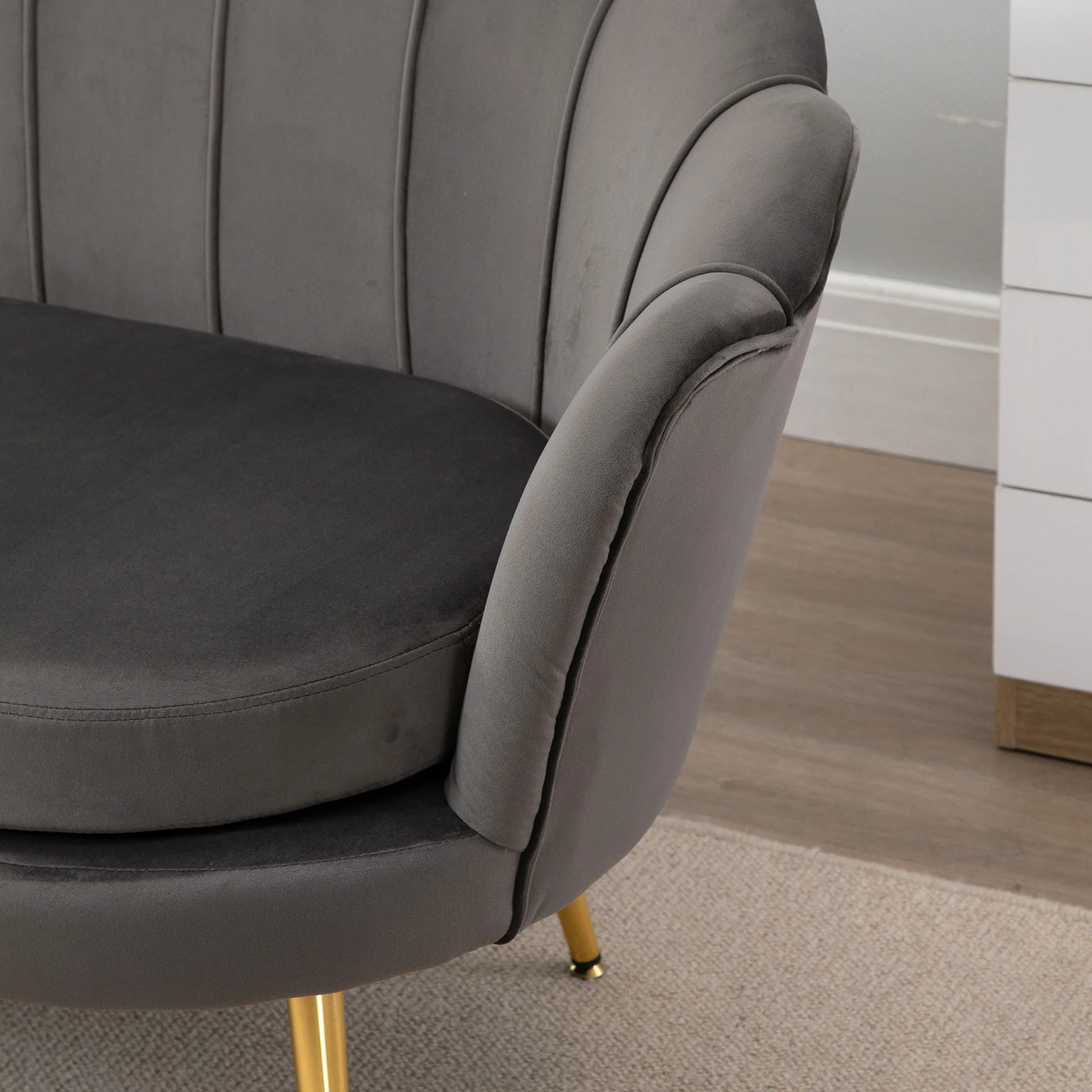 HOMCOM 2-zitsbank bank sofa fluweel velvet touch velours look