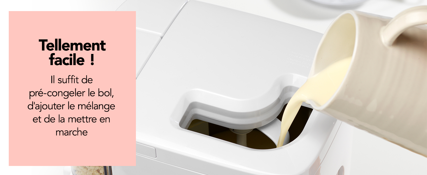 Cuisinart, machine à glace, ICE48E, sorbetière, glace à l'italienne maison, facile à utiliser