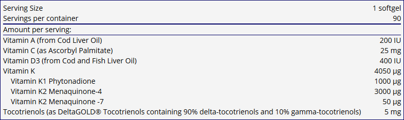 Full Spectrum Vitamin K 90 soft gelcaps