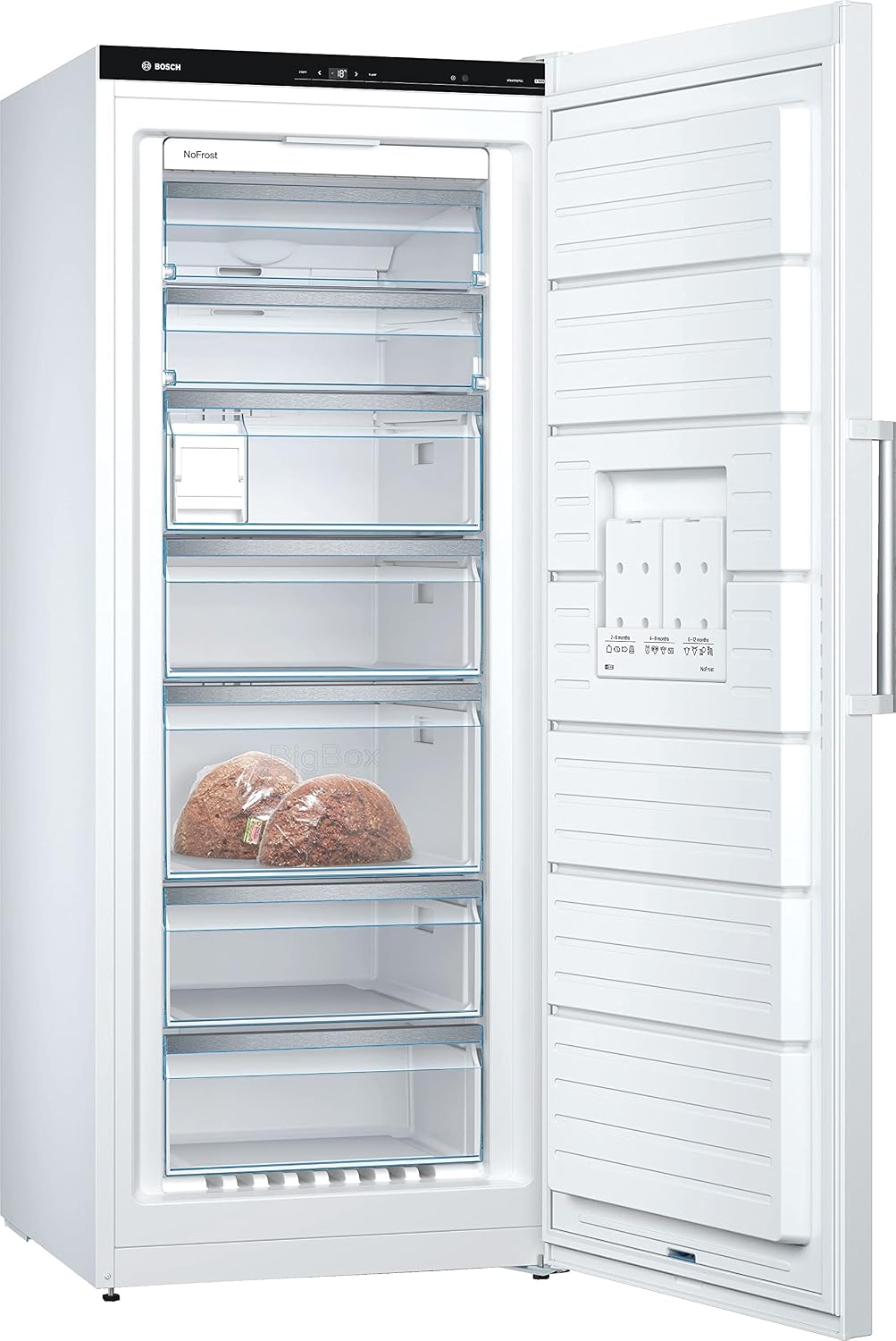 Bosch GSN54AWCV Serie 6 - Congelador XXL (176 x 70 cm, extra ancho, 327 L, NoFrost nunca más descongelar, iluminación LED uniforme, espacio para grandes congeladores)