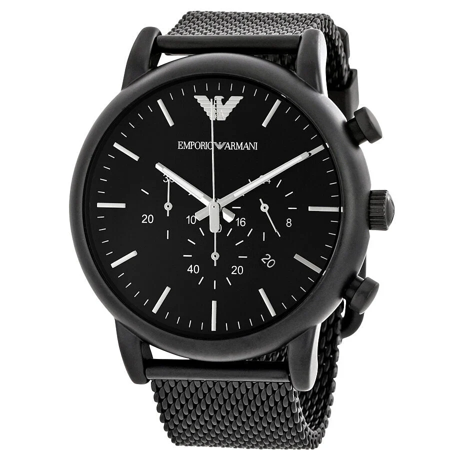 Emporio Armani Luigi Sport Chronograph Black Mesh Men's Watch - AR1968