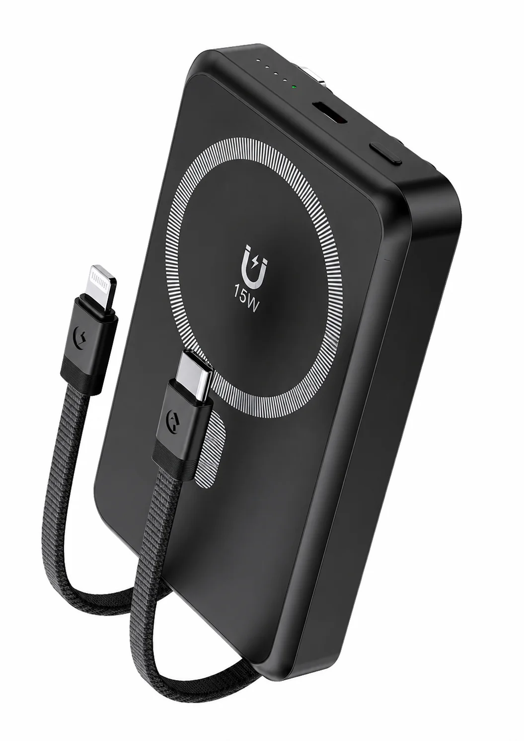 Powerbank 22,5W Schnellladeger?t mit integriertem USB-C & Lightning Kabel �C Hochwertige Powerbank mit Fast Charging & Typ-C Input