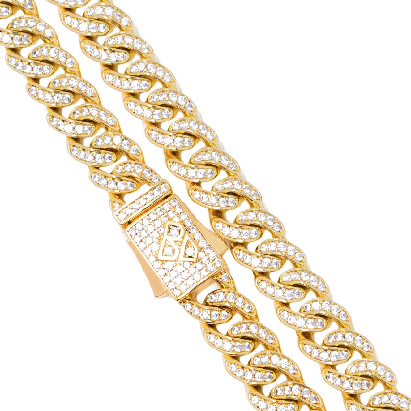 Big Daddy 8MM Bling Curb Cuban Gold Iced Out Chain