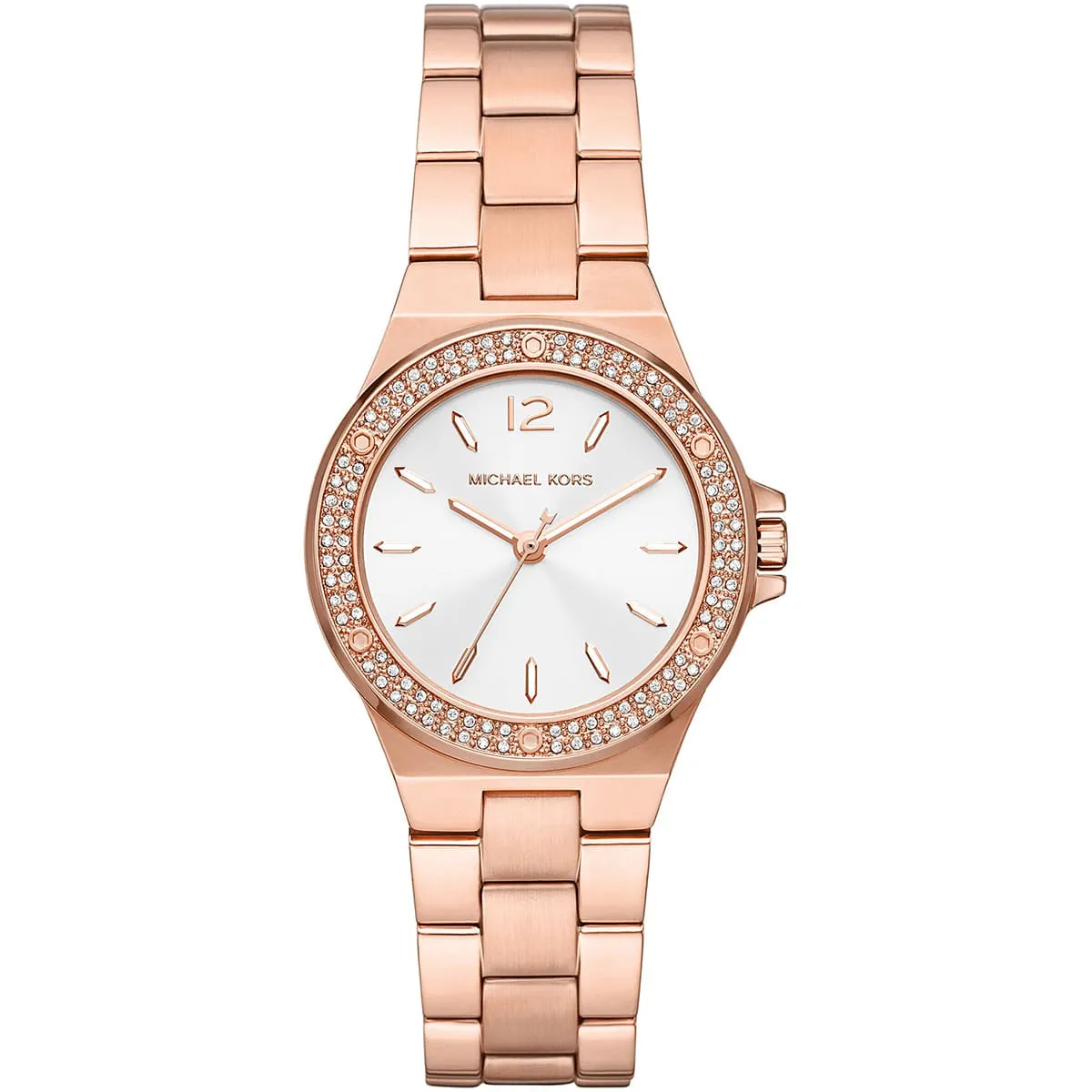 Michael Kors Mini-Lennox Pavé White Dial Rose gold Women's Watch - MK7279