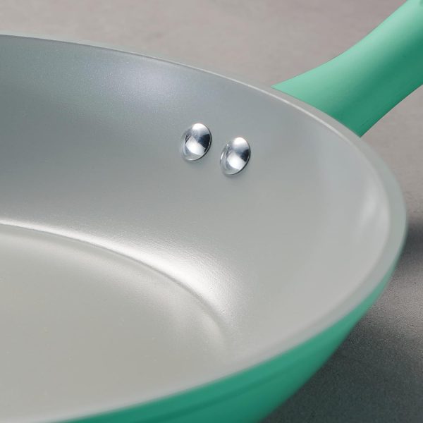 14-Piece Ceramic Cookware Set   Teal   Nonstick, Induction-Ready, Oven Safe, Dishwasher Safe, Includes Fry Pans, Sauté Pan, Sauce Pans, Dutch Oven, and Wooden Utensils, 80110/036DS
