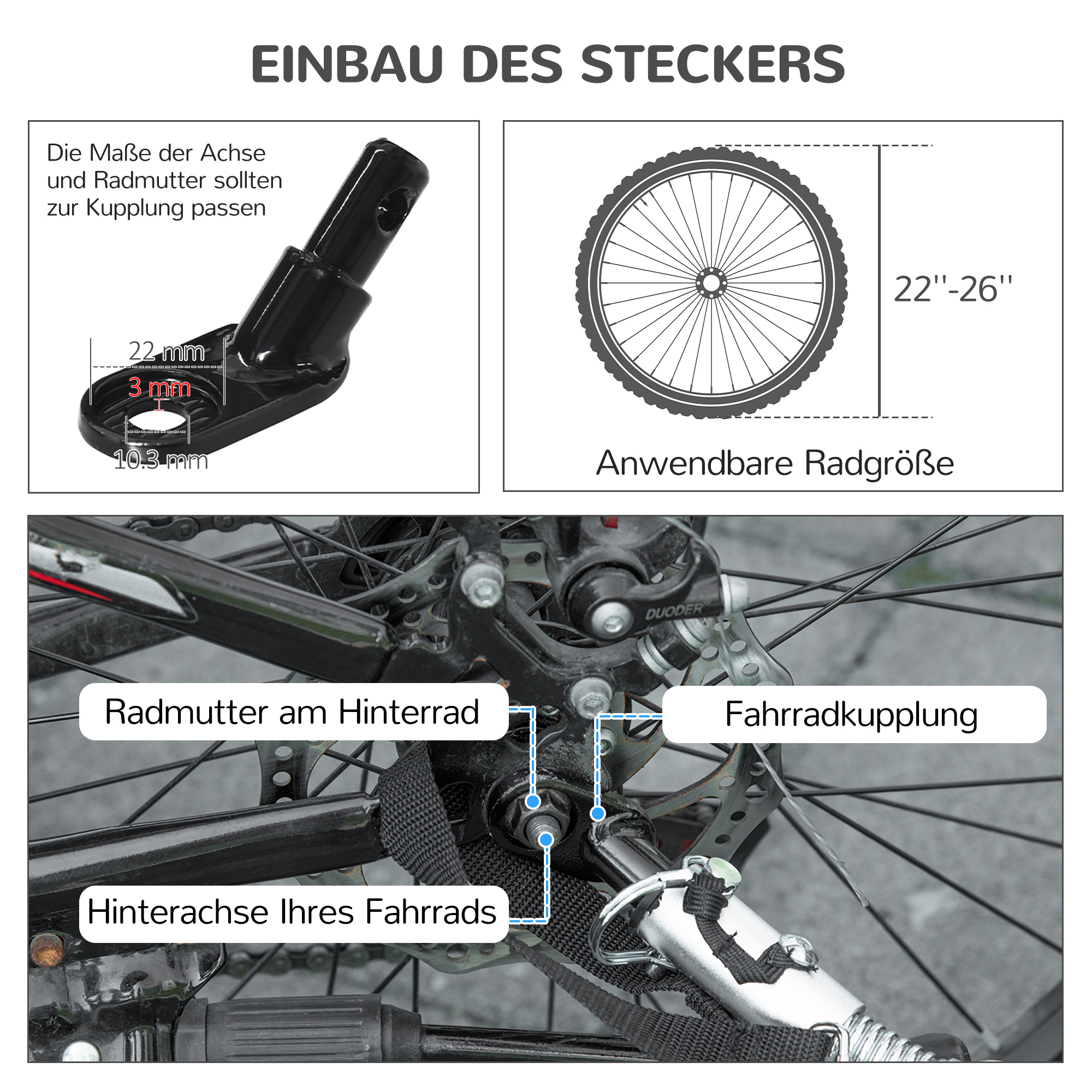 PawHut hondenaanhanger, vouwfietsaanhanger, hondenaanhanger, zwart