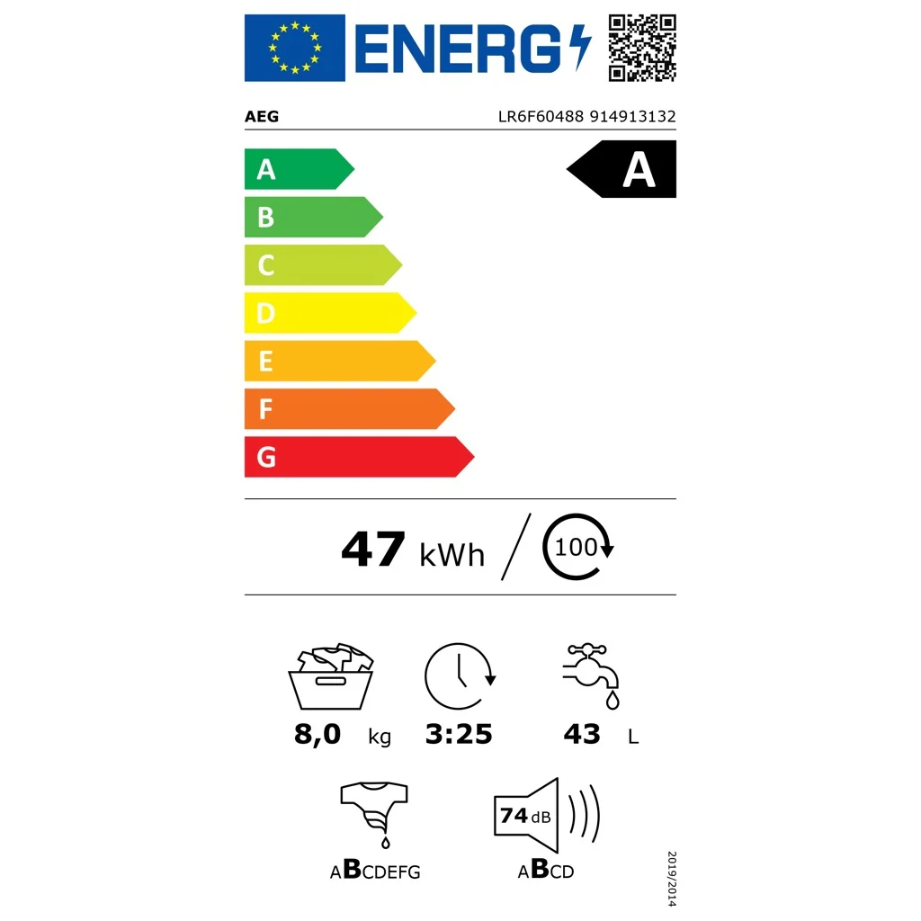 2025 Lavadora frontal Electrolux AEG CARAT LR6F60488 – 8 kg, tecnología ProSense®