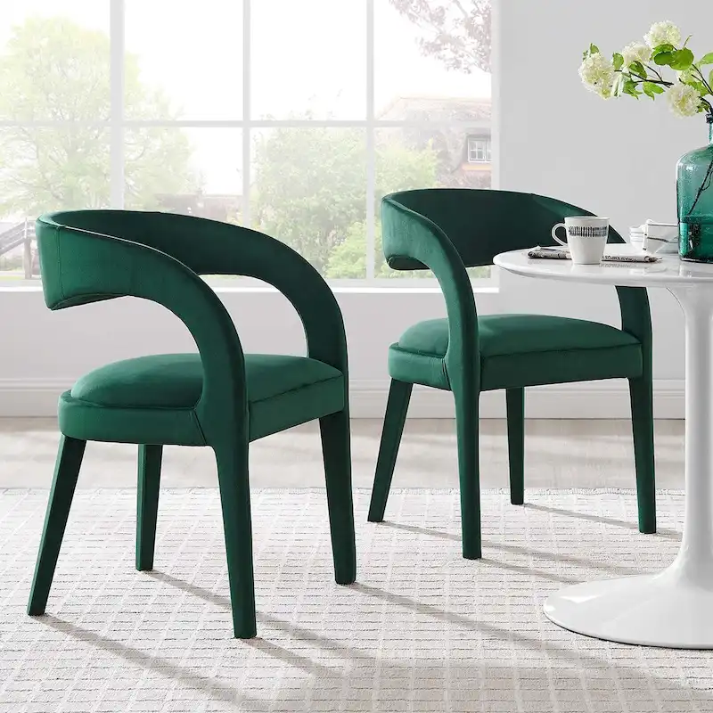 Set of Two Pinnacle Performance Velvet Dining Chairs