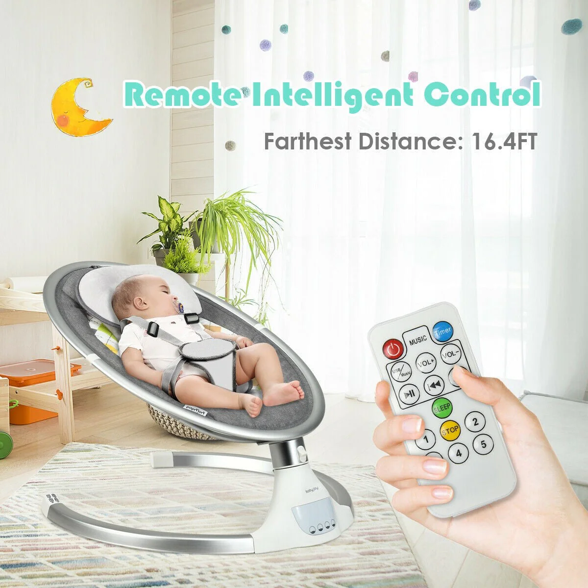 Columpio Automático de Lujo para Bebé con Balancín y Silla Mecedora Infantil