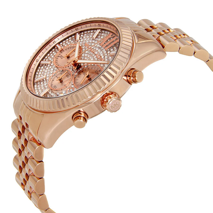 Michael Kors Lexington Chronograph Pave Rose Gold Women's Watch - MK8580