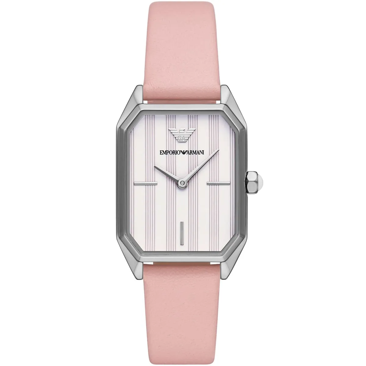 Emporio Armani Classic Rectangle Pink Genuine Leather Women's Watch - AR11207