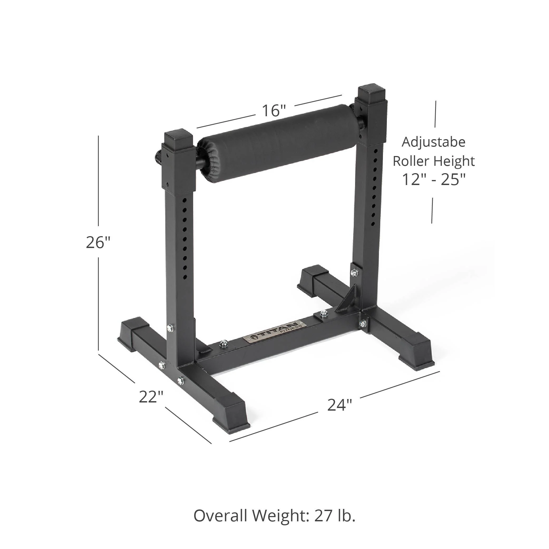 Rodillo para sentadillas en una pierna Titan Fitness, dispositivo de entrenamiento autónomo especialmente diseñado para la parte inferior del cuerpo y las sentadillas búlgaras.