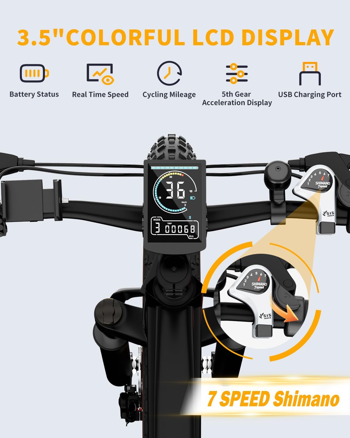 Luckeep Electric Bike for Adult 1400W Peak,72 Miles 28 MPH, 48V 720WH Battery 26 Fat Tire Mountain EBikes with Hydraulic Suspension, 7-Speed, Lightweight E-Bike for Men UL Certified Electric Bicycles