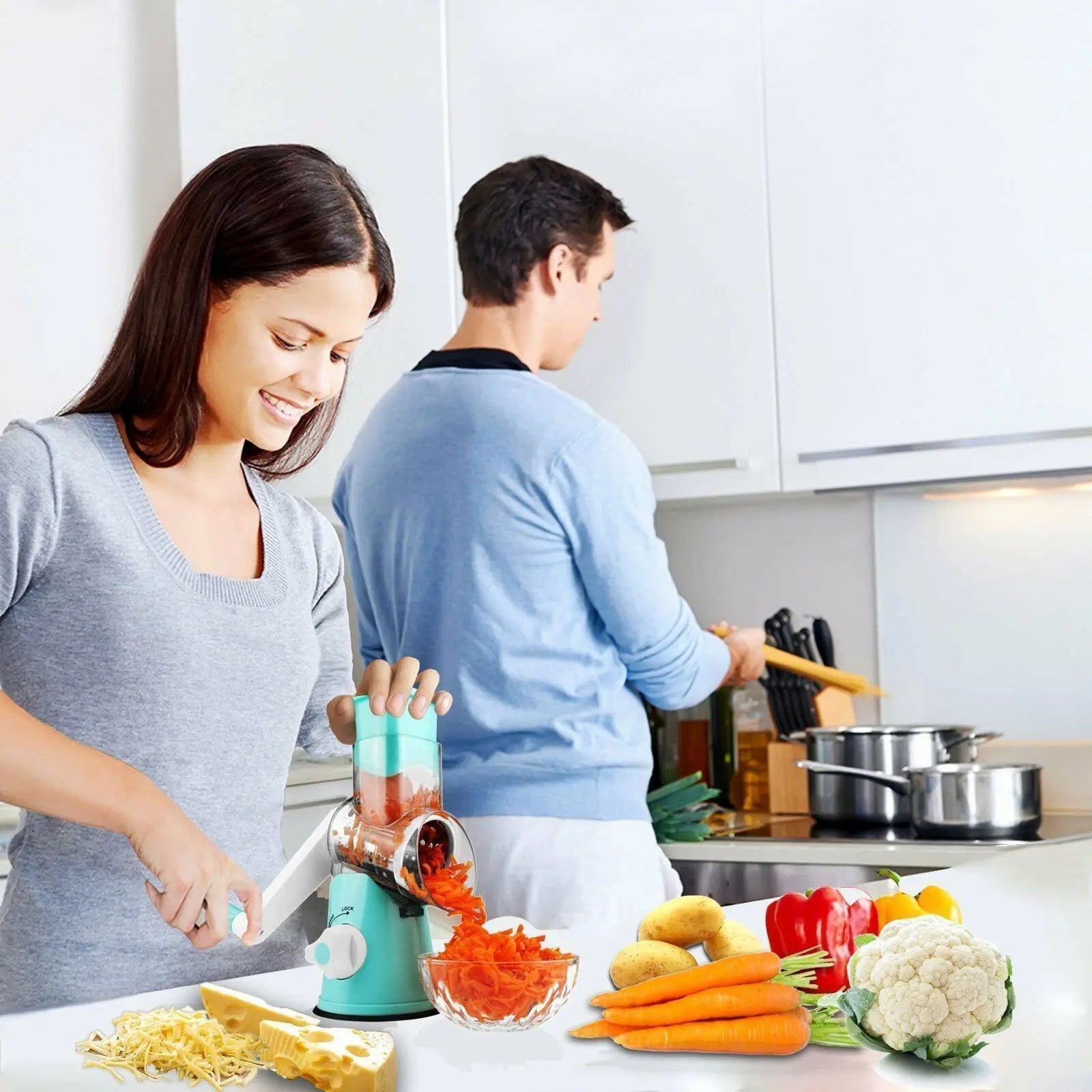 Rotary Vegetable Slicer Carrot Spiralizer Salad Cutter