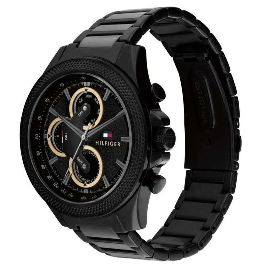 Tommy Hilfiger Damon Stainless Steel Quartz with Black Dial Men's Watch  - 1792081