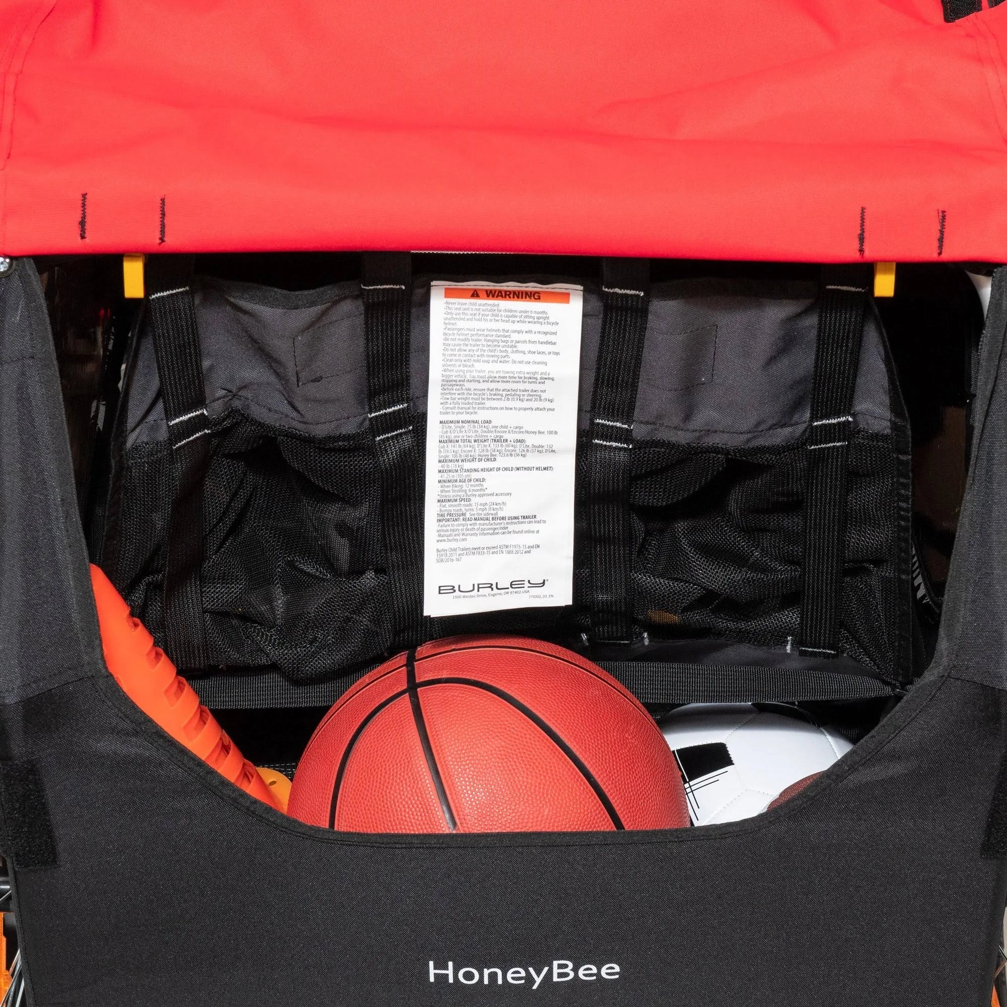 Remolque para bicicleta Burley Honey Bee, color rojo