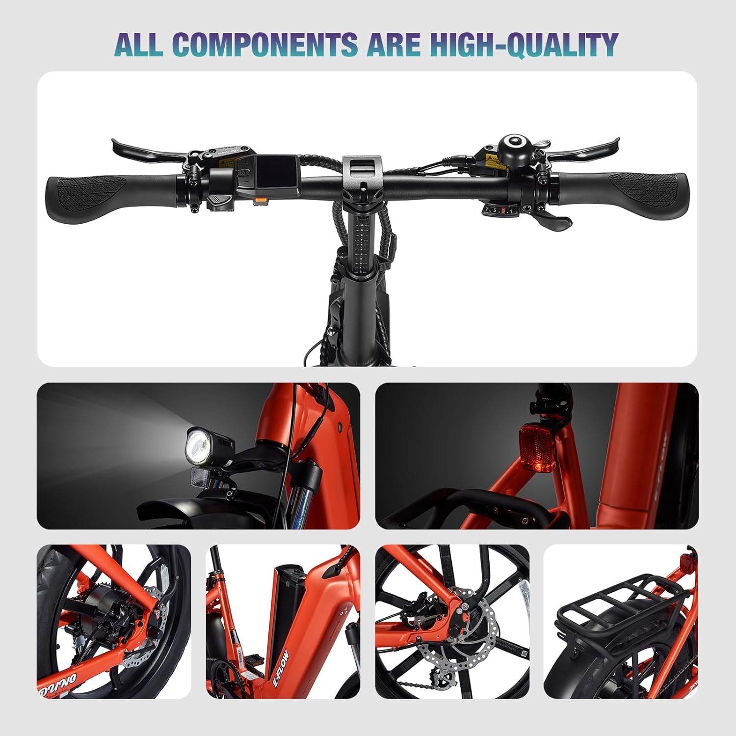SDU 750W Peak 1000W Folding Ebike, Young Electric Bike E-Flow 48V/20Ah Hidden Removable Battery, Up to 90 Miles 28 Mph, 20''x4.0'' Fat Tire Commute Moutain Fast Cargo E-Bike for Adults
